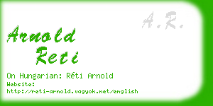 arnold reti business card