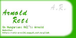 arnold reti business card